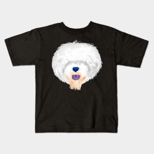 Old English Sheepdog dog face Kids T-Shirt